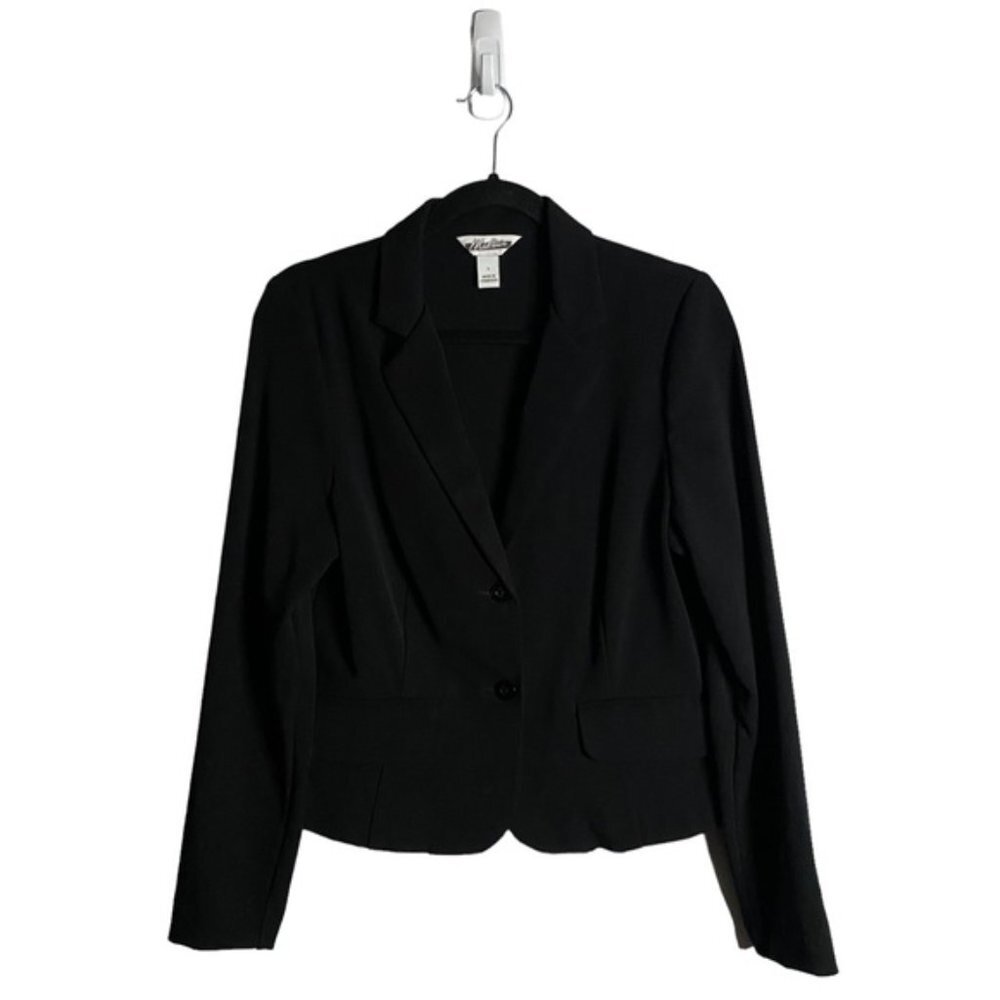 Midtown Women's Black Single Breasted Notch Lapel Blazer